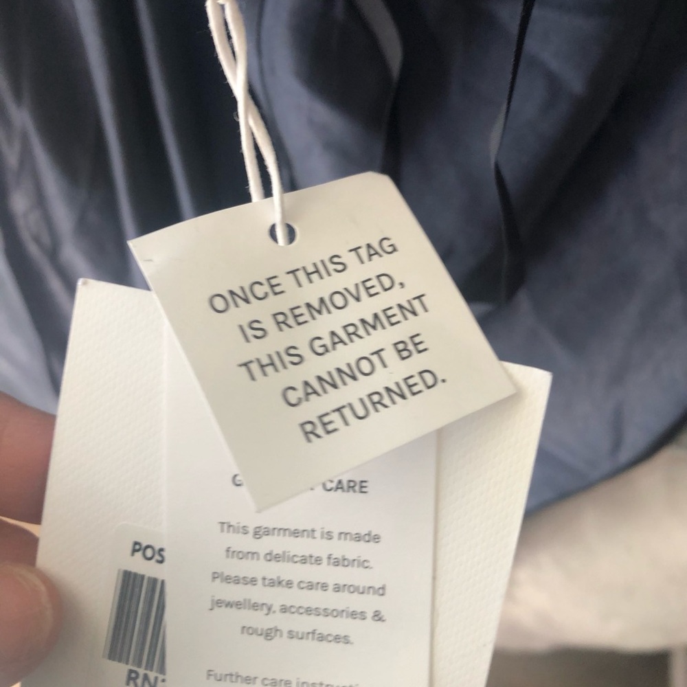 Sophisticated Backless Navy Dress - Picture 9 of 10